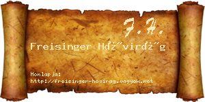 Freisinger Hóvirág névjegykártya